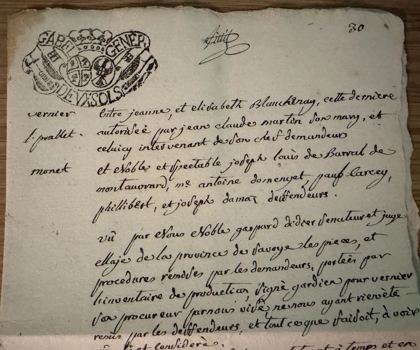 1780 Savoy Royal Judicial Manuscript Ornate Crowned Fiscal Stamp Signed