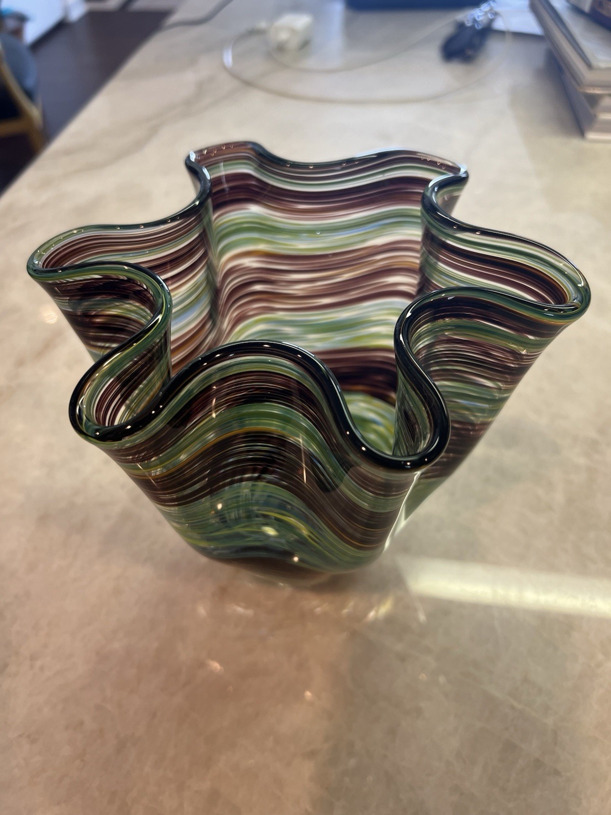 Vtg Hand Blown MURRHINA Glass 7\
