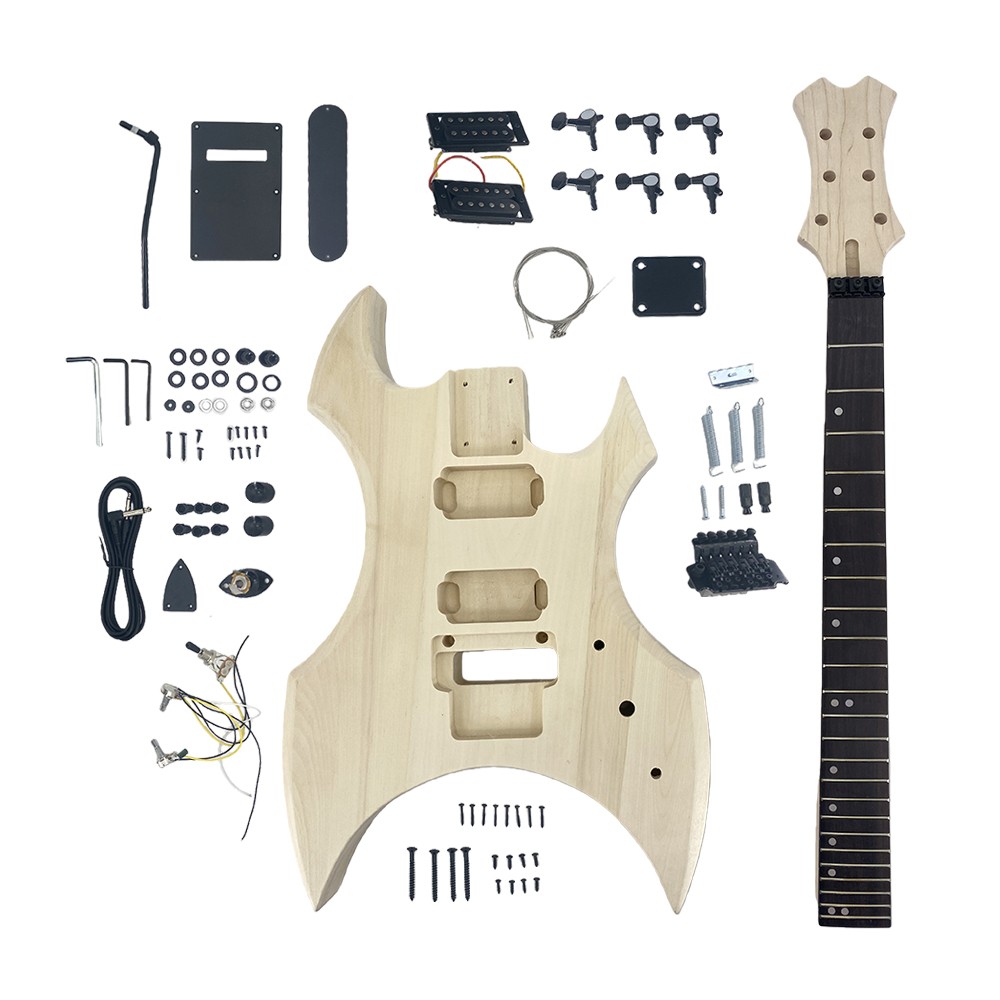 DIY Electric Guitar Kit - 24 fret 25.5 inch Guitar Body Mahogany Neck