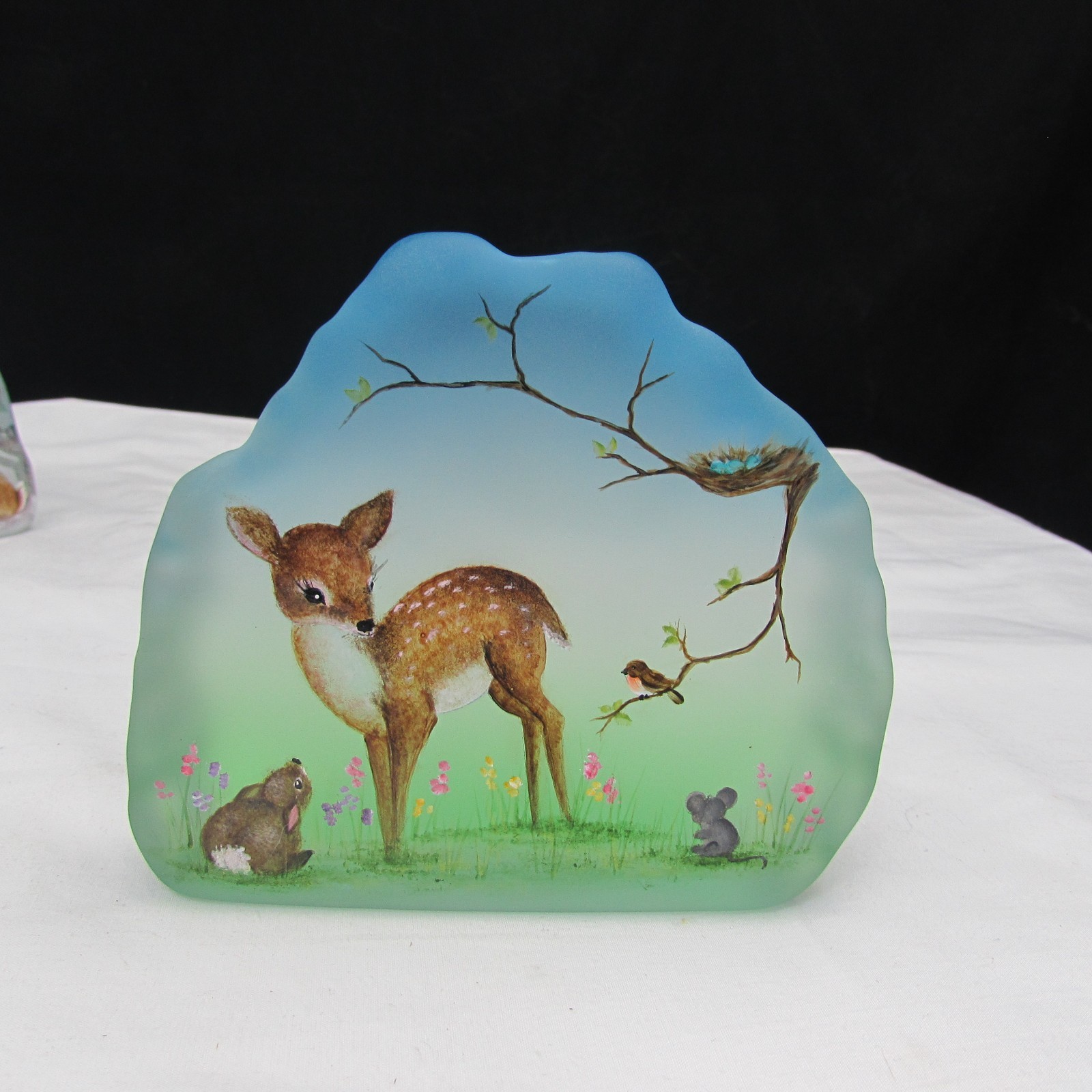 Fenton Crystal Bambi Hand Painted Iceberg Paperweight Special Order 2019 M229 Fenton Crystal Bambi Hand Painted Iceberg Paperweight Special Order 2019 M229
