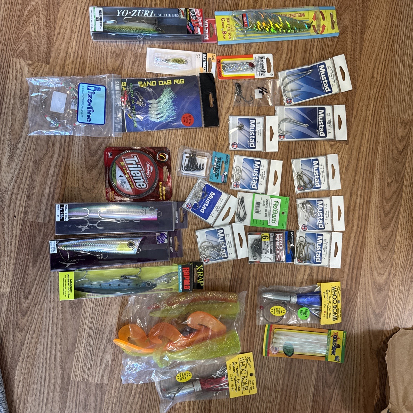 Bulk New Fishing Hooks And Lures - Mustad, Gold Star, Whoo Bomb, Shimano, & More