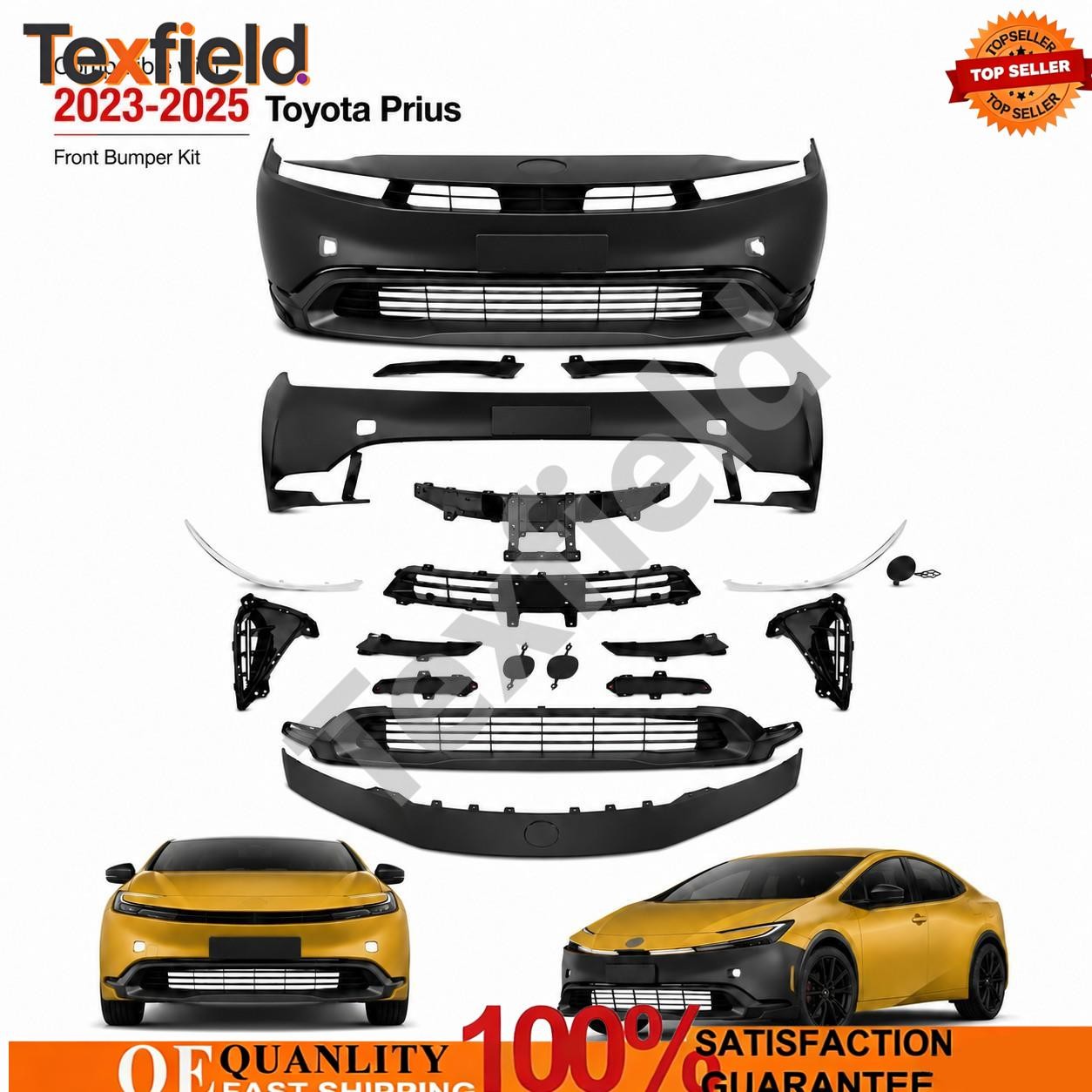 Complete  Front Bumper Fit 2023-2025 Toyota Prius LE/XLE/LIMITED SET