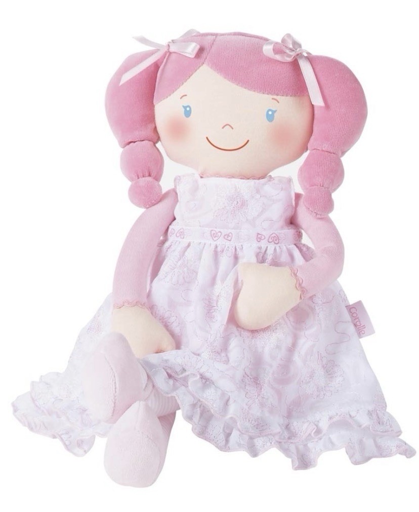 Retired Corolle Melodie Rose Cloth Rag Doll Pink Dress 15\ Retired Corolle Melodie Rose Cloth Rag Doll Pink Dress 15\