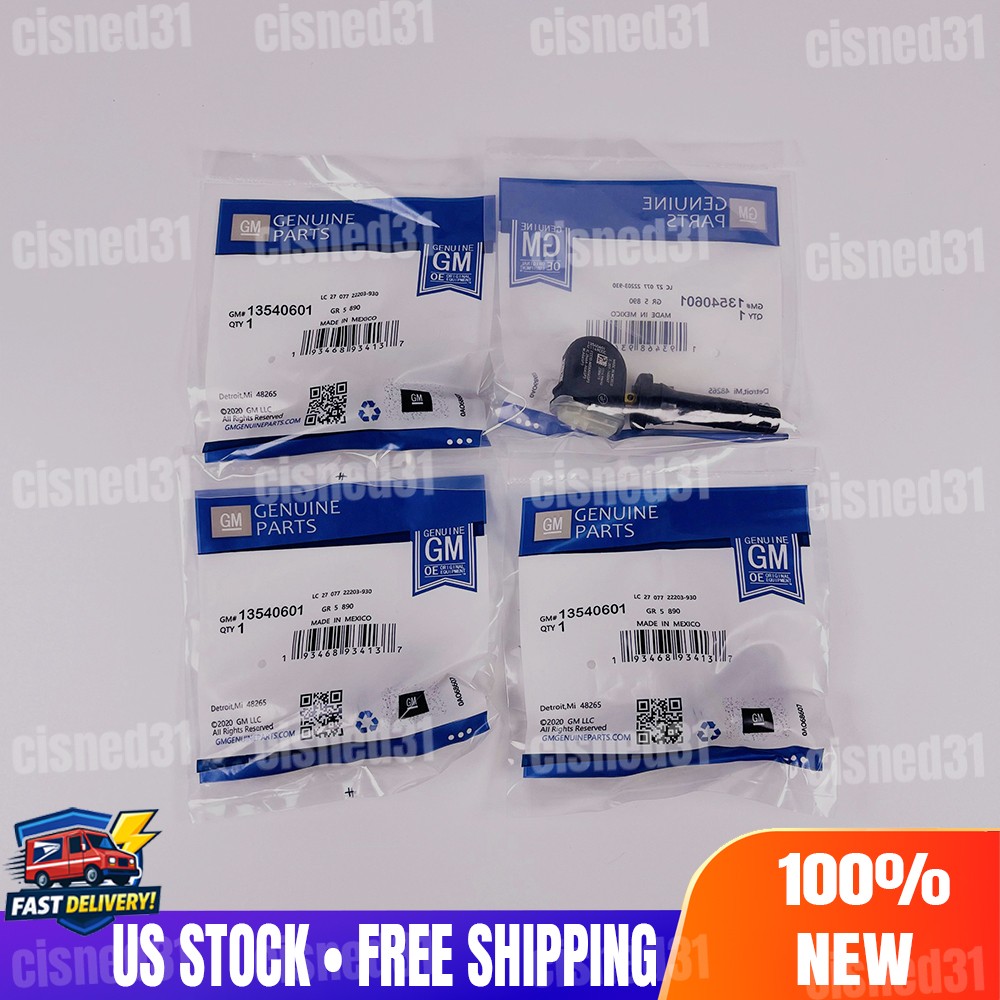 4PCS Genuine OEM GM TPMS 13540601 Tire Pressure Sensor For GMC Trucks & Vans
