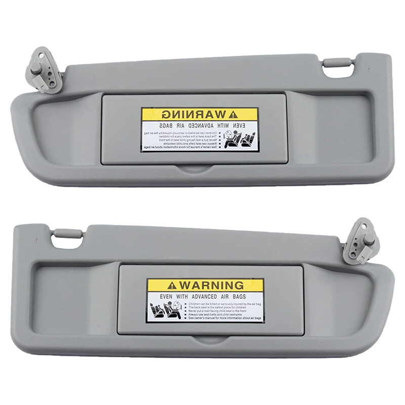 Pair Driver & Passenger Side Light Gray Sun Visor For 2006-2011 Honda Civic