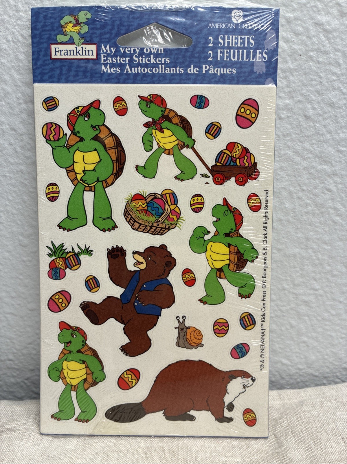 ✨New✨Y2K Franklin the Turtle Easter Stickers Vintage 2000s Nick Jr.