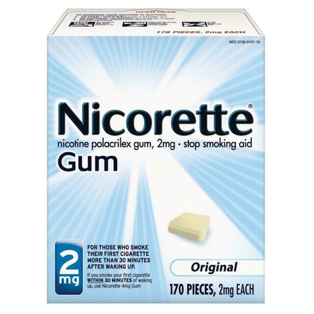 Nicorette 2mg Stop Smoking Aid Nicotine Gum, Original - 170 Count Nicorette 2mg Stop Smoking Aid Nicotine Gum, Original - 170 Count