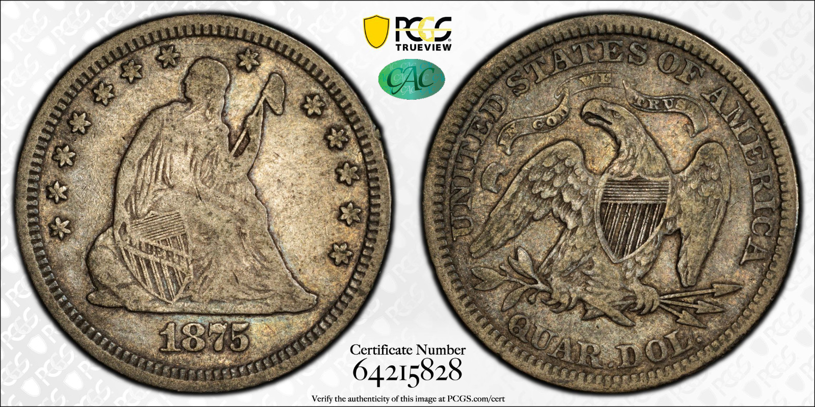 ๐๏ธ1875 SEATED LIBERTY QUARTER PCGS VF20 CACโ
- TONED L๐K๐๏ธ ๐๏ธ1875 SEATED LIBERTY QUARTER PCGS VF20 CACโ
- TONED L๐K๐๏ธ