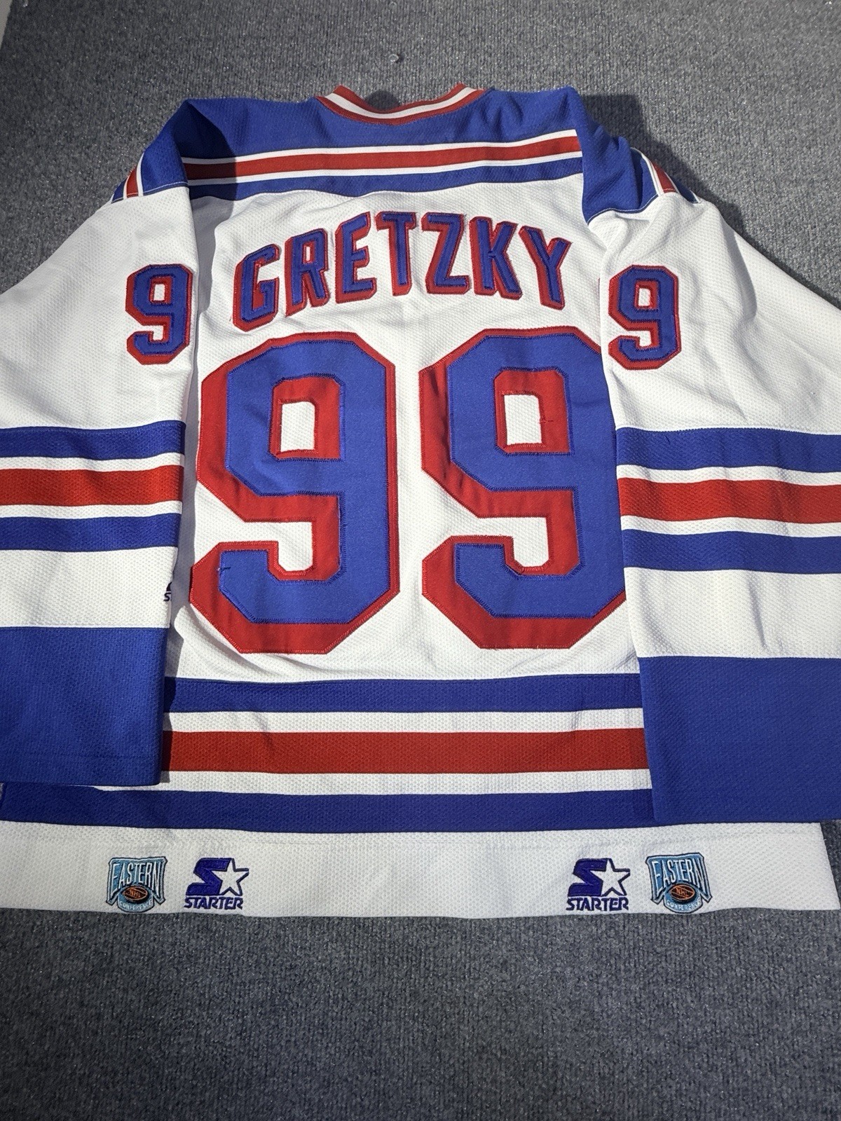 Vintage Starter NHL New York Rangers Wayne Gretzky Hockey Jersey XL White