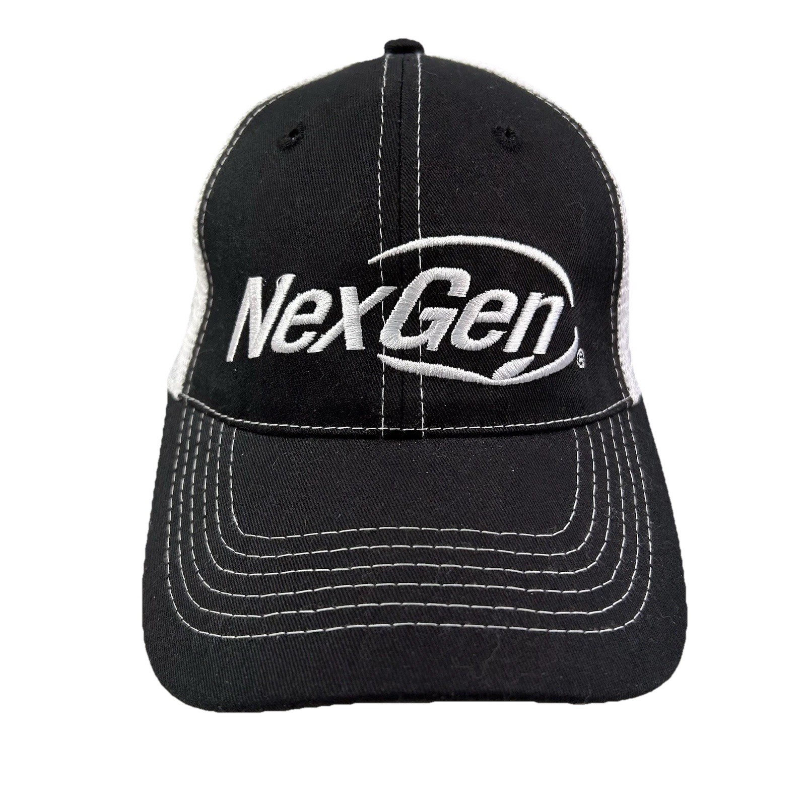 NEW NexGen Cap Hat Employee Embroidered Logo Black Mesh Internet Phone Strapback