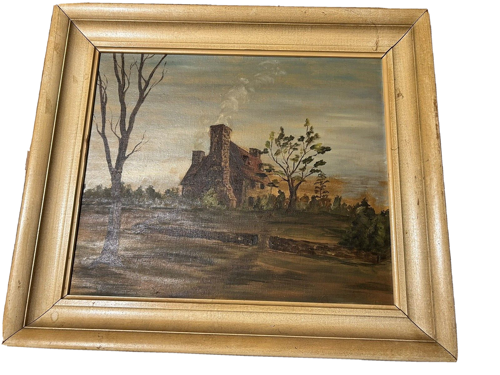 Rare Original Painting Rev. Henry Whitfield House with History Guilford Conn. Rare Original Painting Rev. Henry Whitfield House with History Guilford Conn.