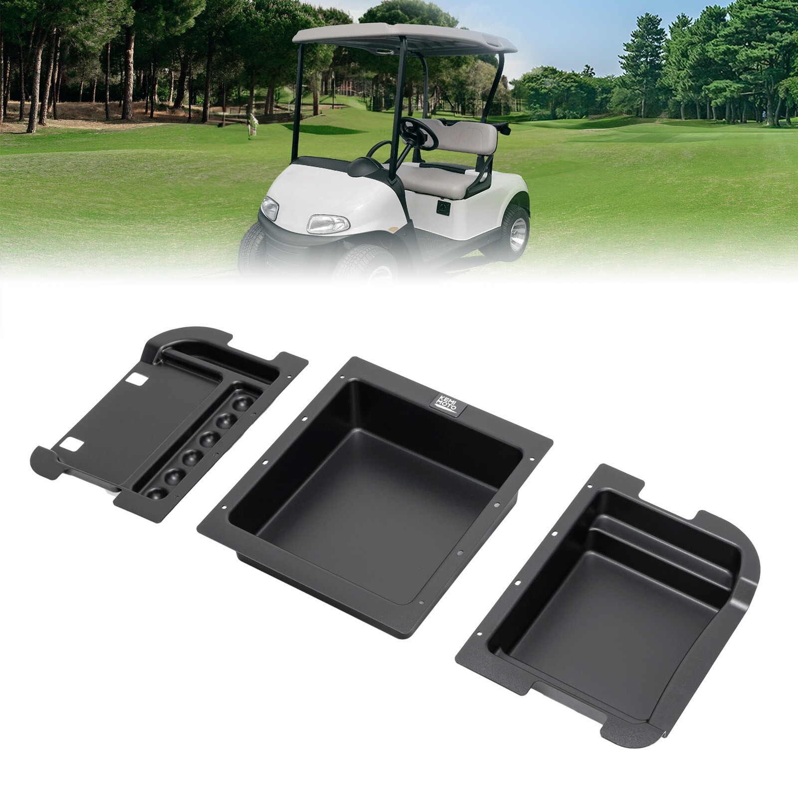 Upgraded Golf Cart Under Seat Storage Tray for EZ-GO RXV Elite 110 Lbs Capacity