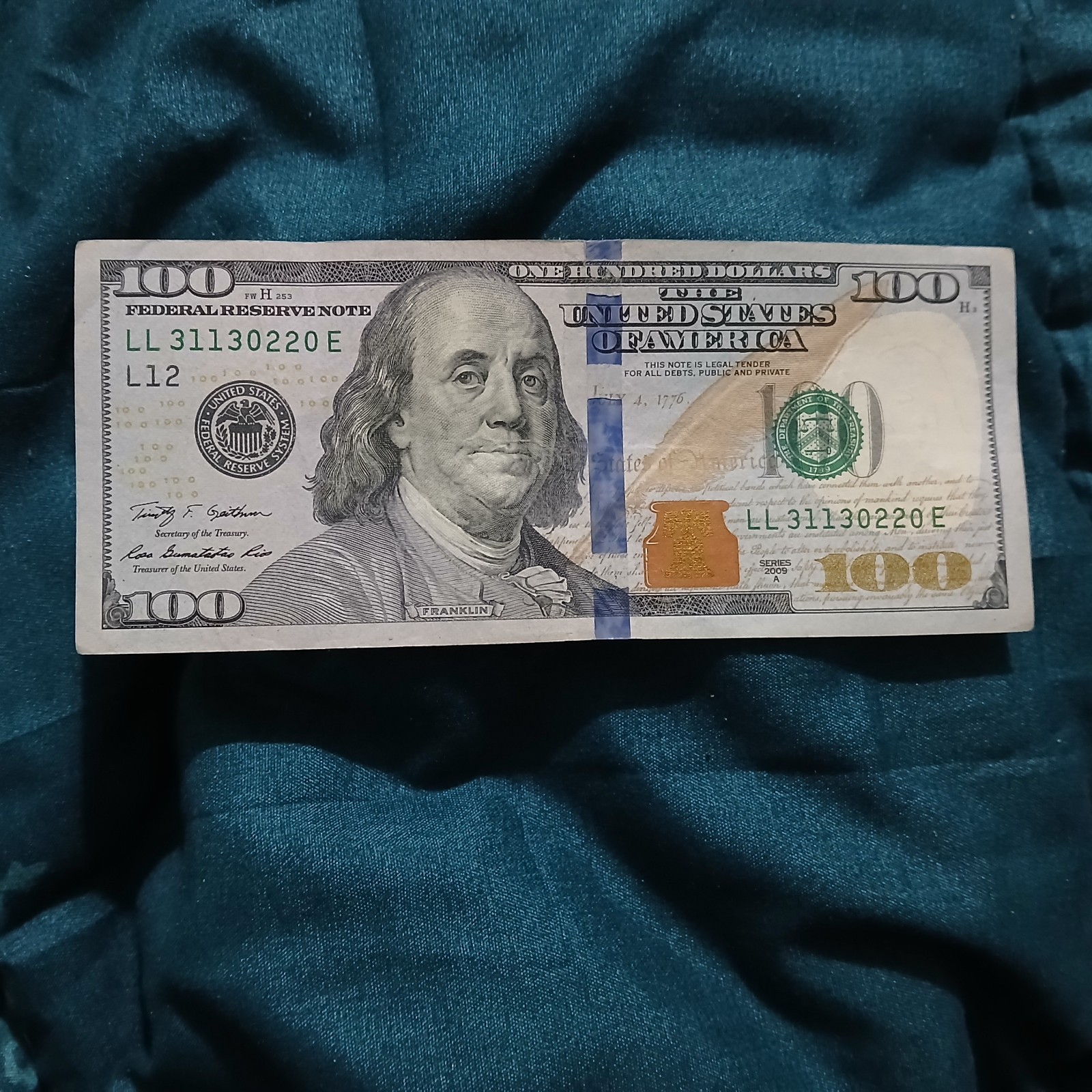 Rare 2019 A $100 Bill Quad Serial Number Rare 2019 A $100 Bill Quad Serial Number