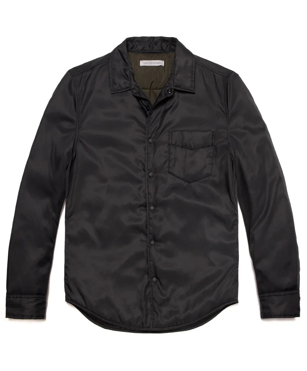 Outerknown Evolution Shirt Jacket - Black - L LARGE $198