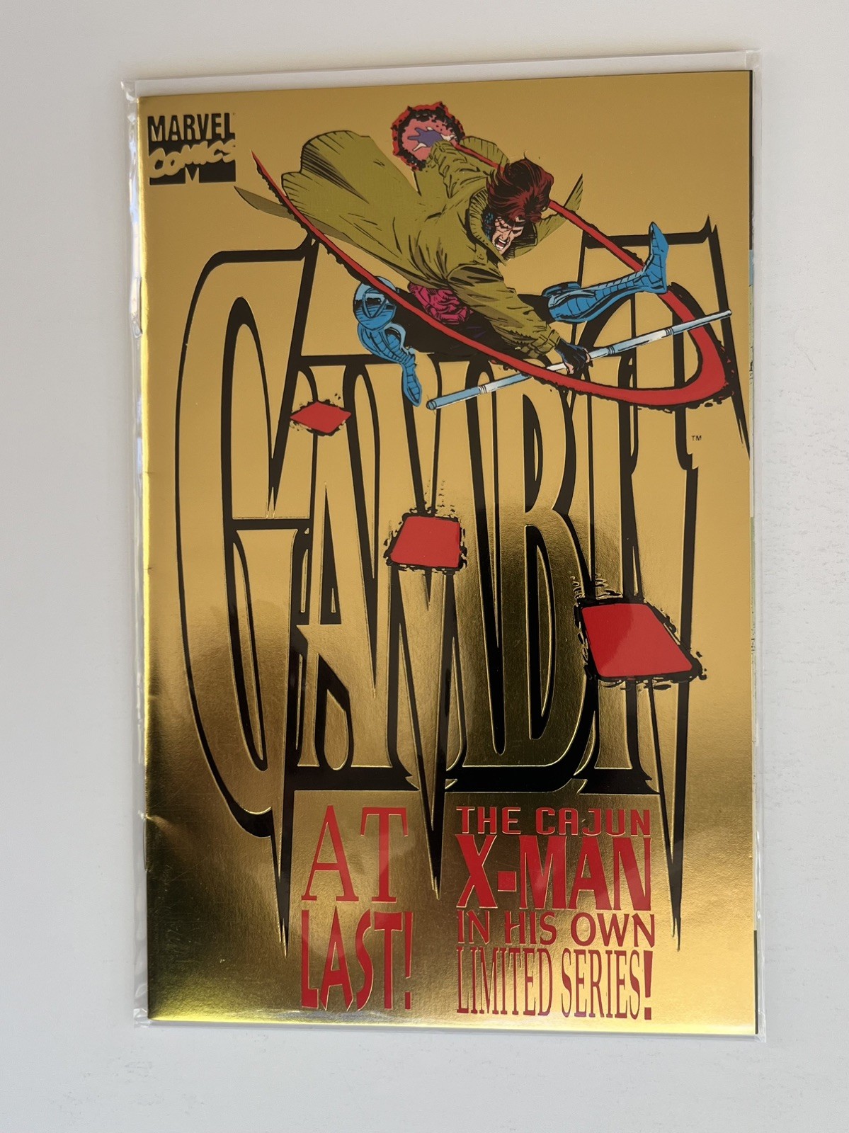 Gambit #1 Gold Variant 1993 Marvel Comics Foil Cover NM/VF Rare X-Men Rogue Gambit #1 Gold Variant 1993 Marvel Comics Foil Cover NM/VF Rare X-Men Rogue