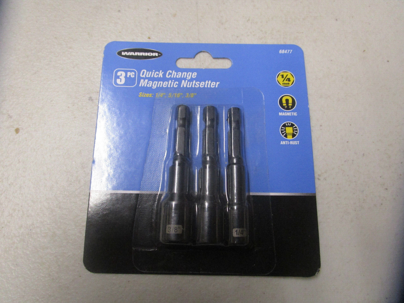 WARRIOR Quick Release Magnetic SAE Nut Setter Set 3 Piece WARRIOR Quick Release Magnetic SAE Nut Setter Set 3 Piece