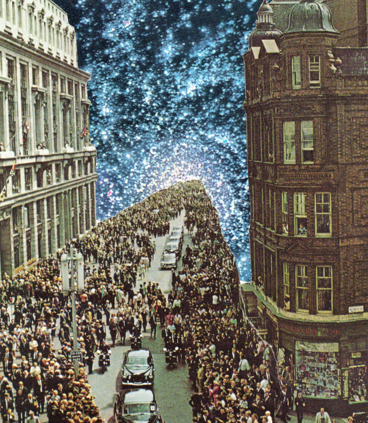 Original Collage Art Handmade Surreal Vintage Portal Space Mixed Media Artwork