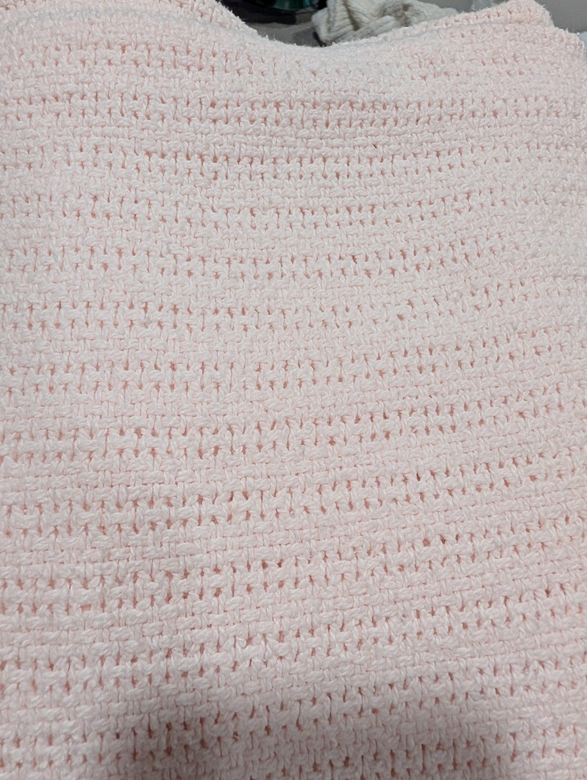 Vintage Woven Cotton Thermal Blanket Pink Blush 90 x 90\