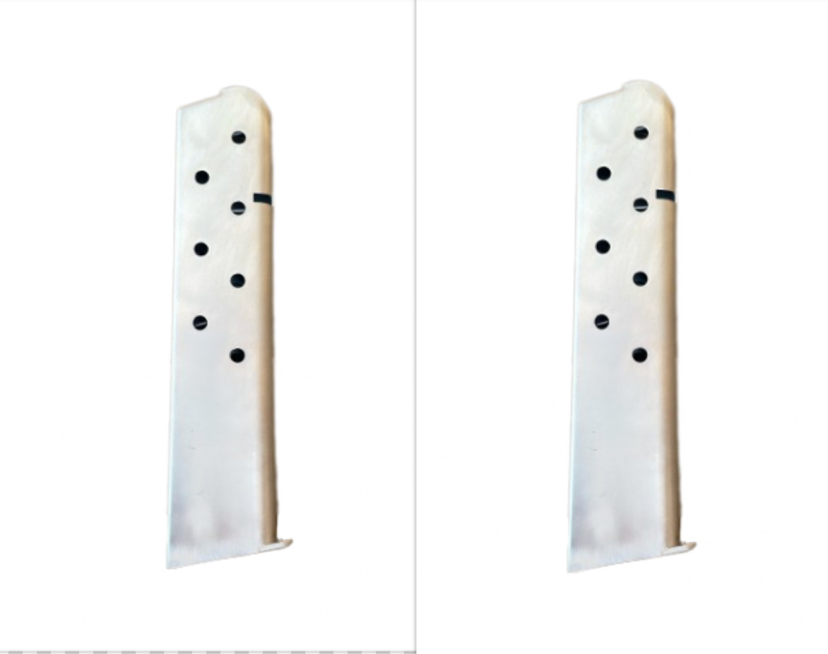 New 2 Pack Colt 1911 .45 ACP 10 Round Magazines Stainless Steel