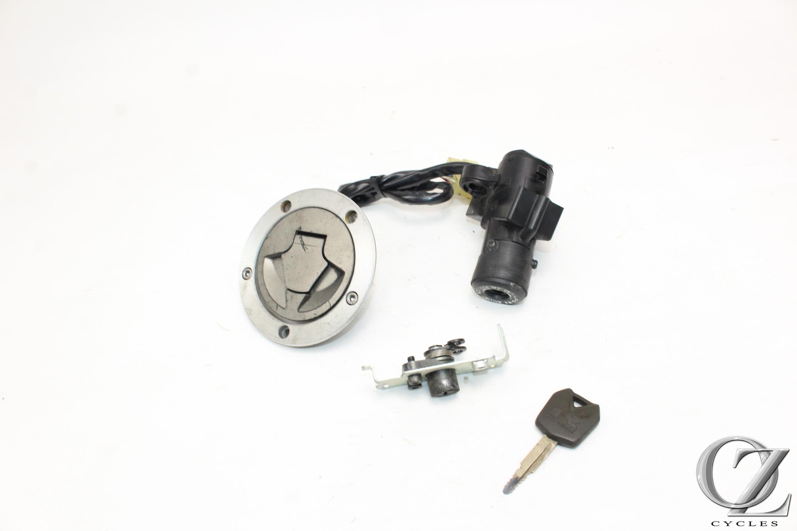09-12 Kawasaki ZX6R ZX6 Ninja 600 Ignition Lock Gas Cap Seat Set with Key