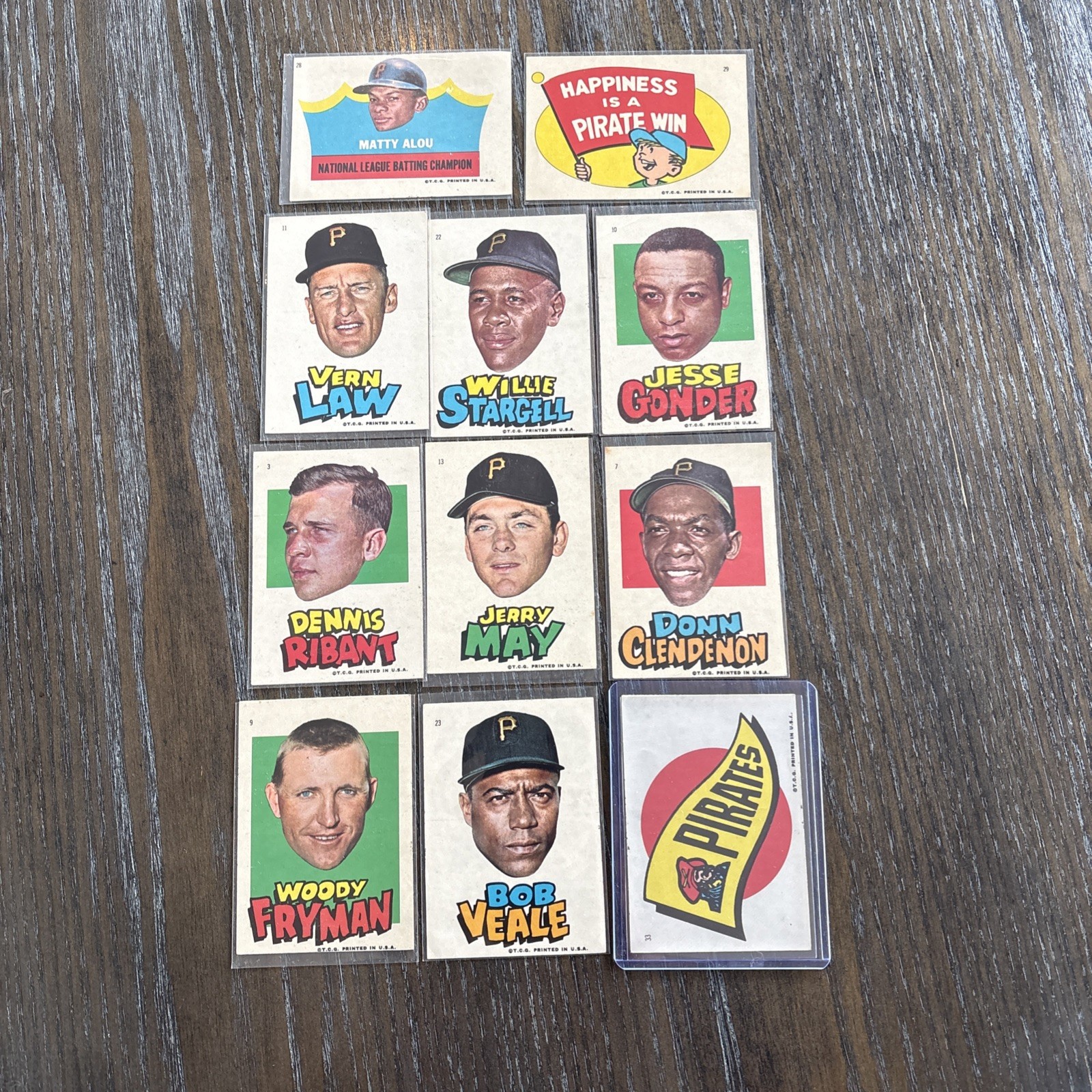 1967 Topps PITTSBURGH PIRATES Stickers- 11 diff. --Willie Stargell Test Issue 1967 Topps PITTSBURGH PIRATES Stickers- 11 diff. --Willie Stargell Test Issue