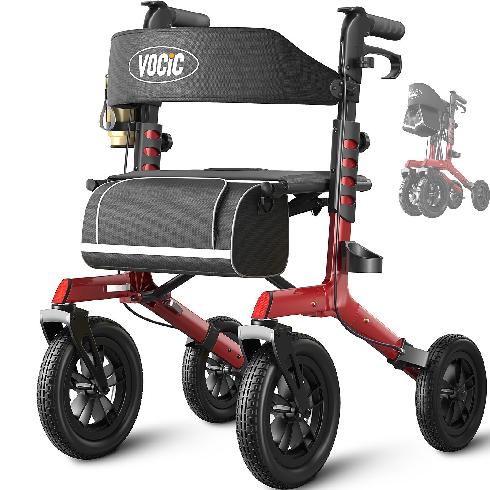 VOCIC Z57 Rollator Walker w/Seat, 12