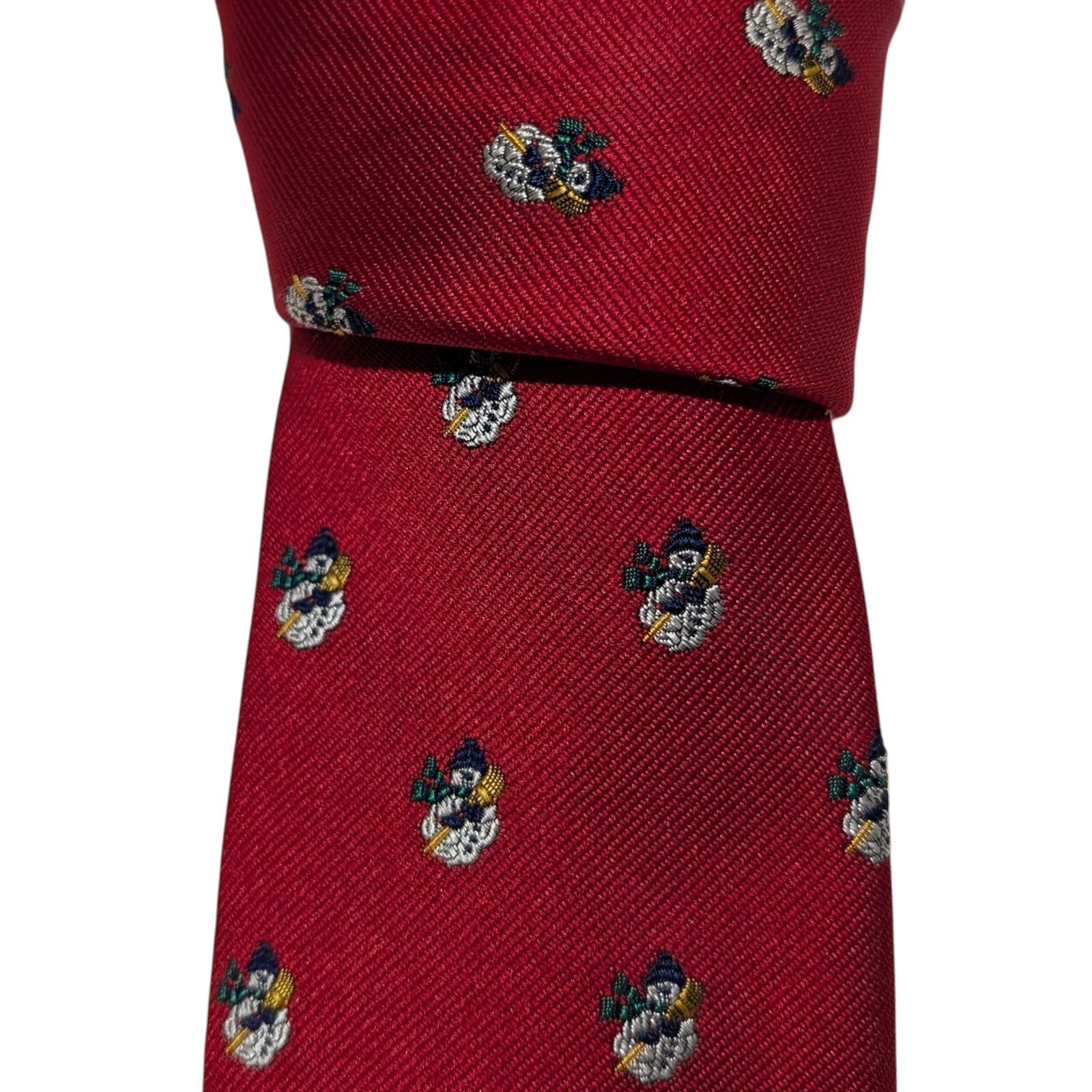 Vintage Robert Talbott Silk Necktie Mens Red Christmas Snowman Tie EUC Vintage Robert Talbott Silk Necktie Mens Red Christmas Snowman Tie EUC