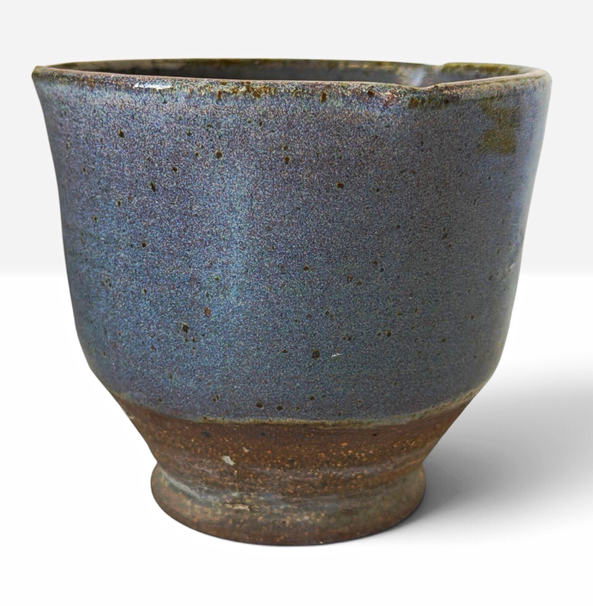 Vintage Signed Studio Pottery Planter Blue Gray Glaze Hand Thrown Stoneware Vintage Signed Studio Pottery Planter Blue Gray Glaze Hand Thrown Stoneware