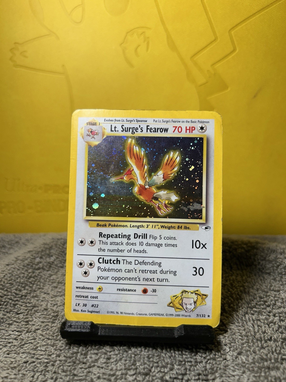 Gym Hero's Lt. Surge's Fearow Holo Rare Pokémon Card 7/132 - HP