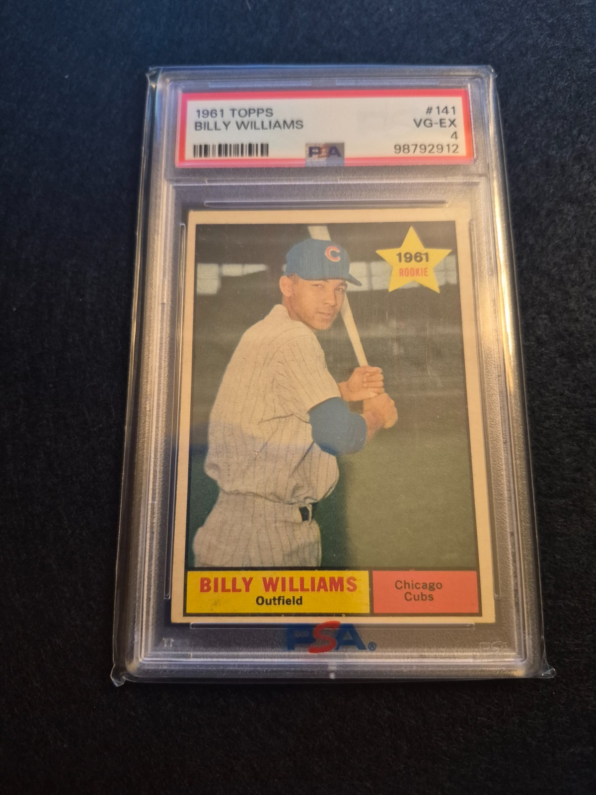 1961 Topps Billy Williams #141, Chicago Cubs PSA 4 VG-EX 1961 Topps Billy Williams #141, Chicago Cubs PSA 4 VG-EX