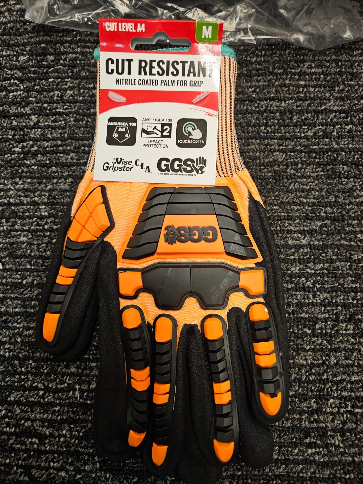 (12 PAIRS) GGS CIA388XFT Size 8 Medium SAFETY CUT Resistor Vise Gripster