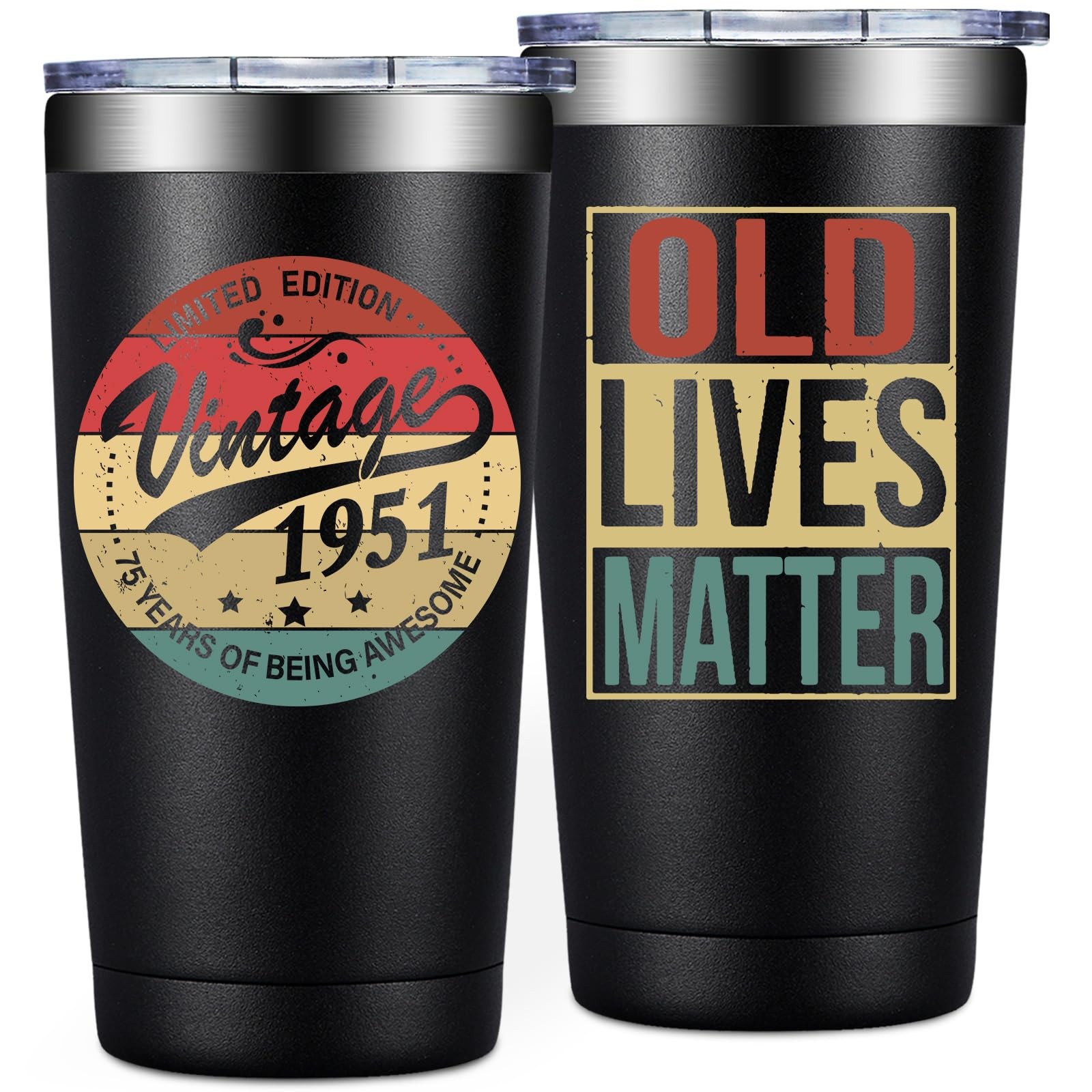 SpenMeta 75th Birthday Gifts Men - 1951 75th - 20oz Vintage 1951 Tumbler Cup SpenMeta 75th Birthday Gifts Men - 1951 75th - 20oz Vintage 1951 Tumbler Cup
