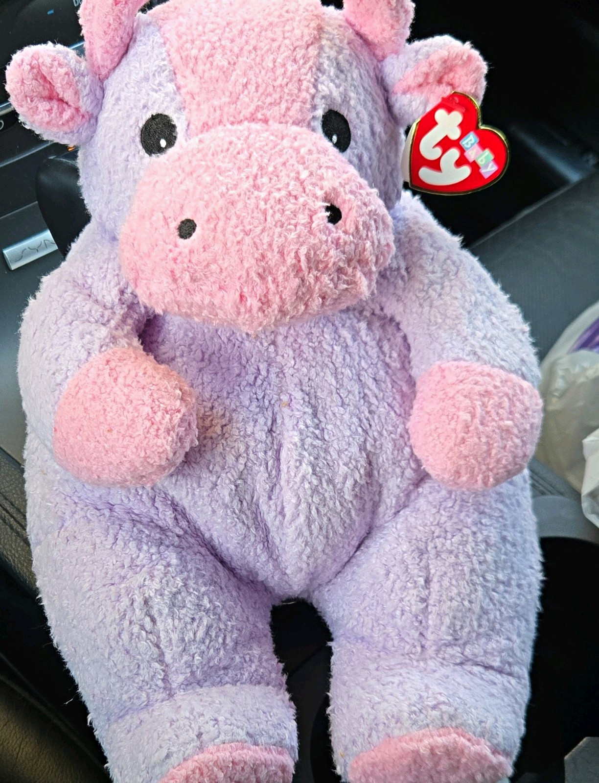 Ty Pillow Pals Moocowbaby Purple & Pink Plush Beanbag 2000 PA-1555 Ty Pillow Pals Moocowbaby Purple & Pink Plush Beanbag 2000 PA-1555