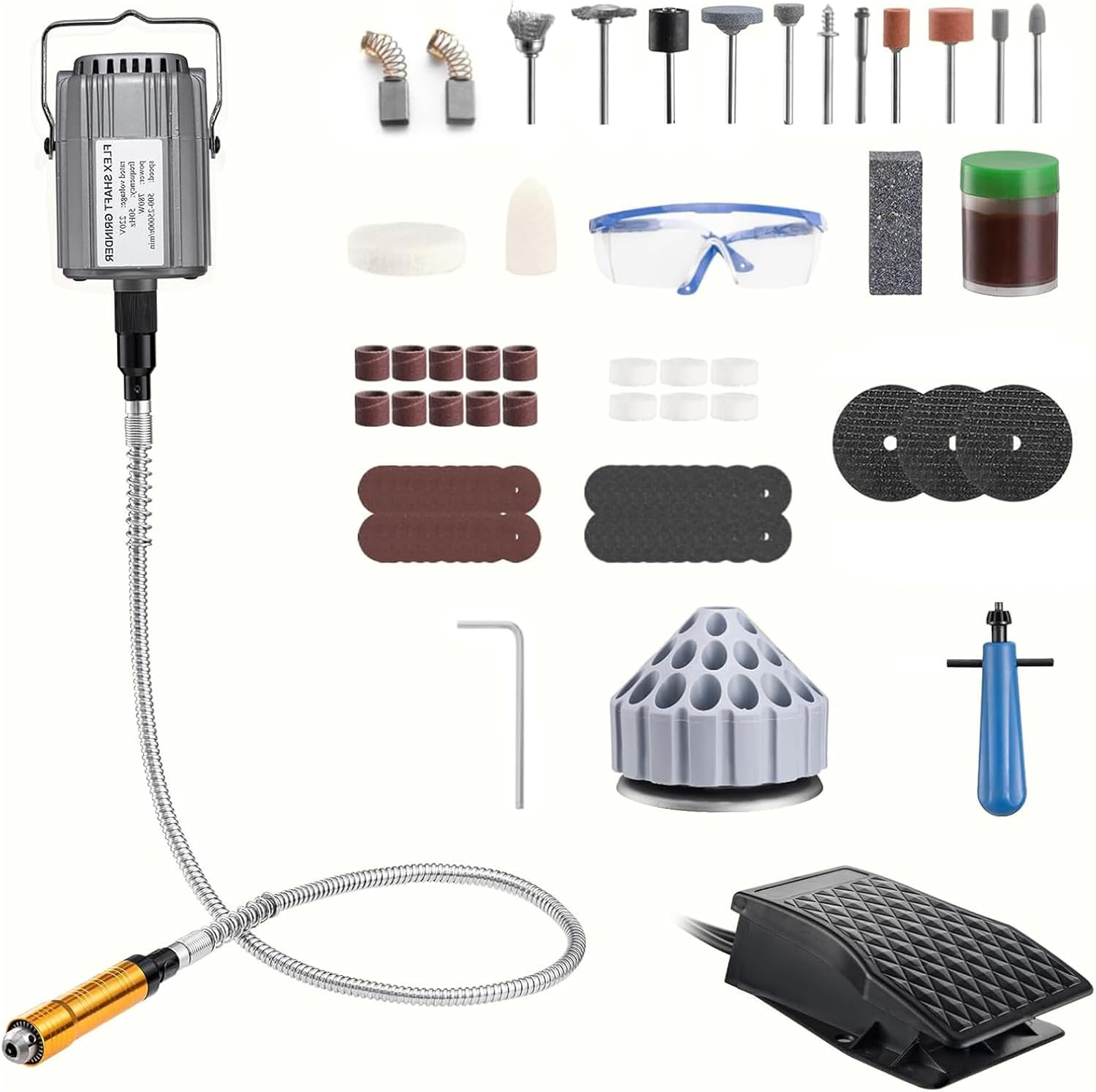 380W Flex Shaft Grinder with 83 Accessories 0.4–6.5Mm Chuck | Rotary Tool Kit fo