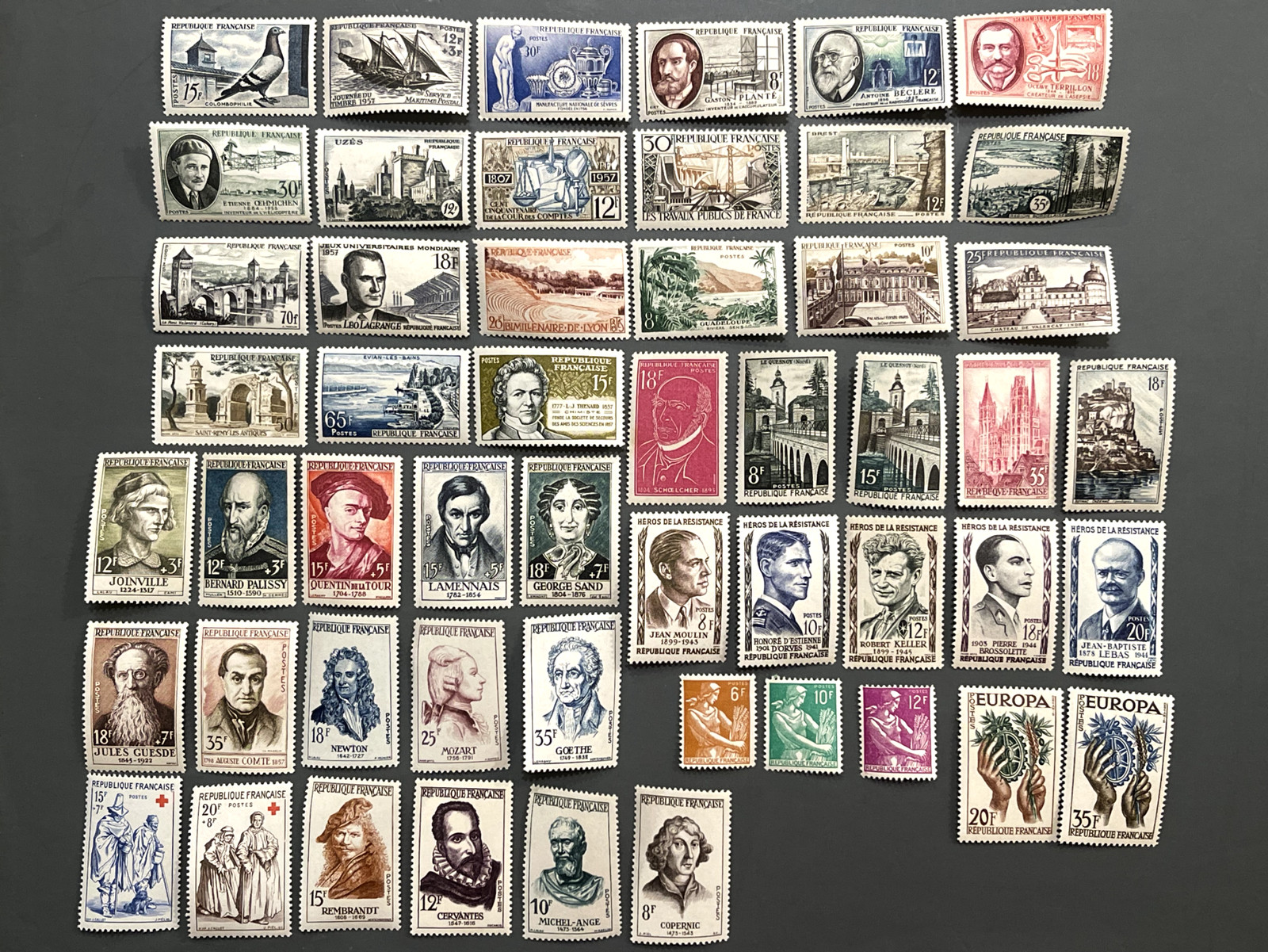 France 1957 Complete Year Set MNH** – Stamp Collection – Mint Never Hinged