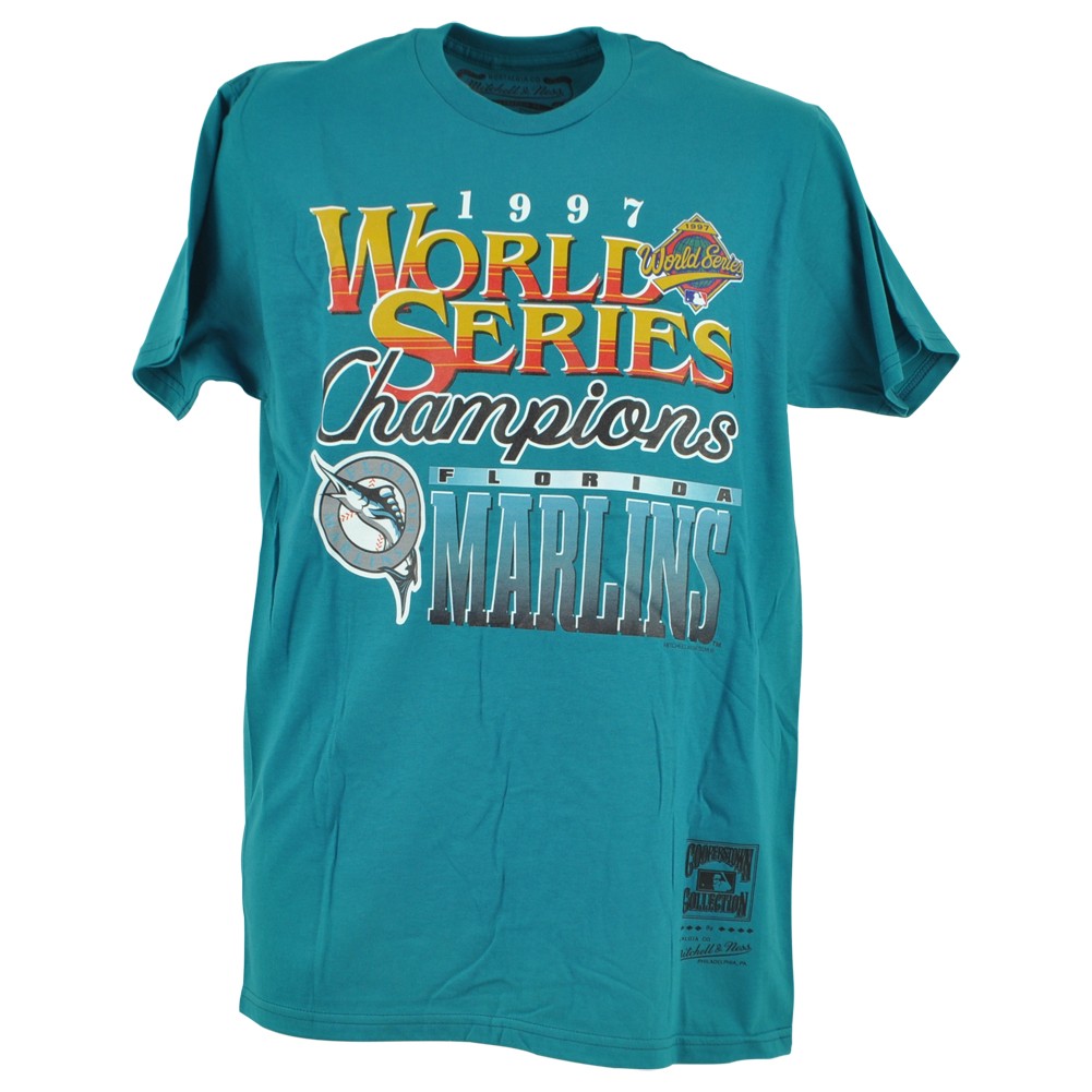 MLB Mitchell & Ness Florida Marlins World Series Champs Man Adult Tshirt Tee MLB Mitchell & Ness Florida Marlins World Series Champs Man Adult Tshirt Tee