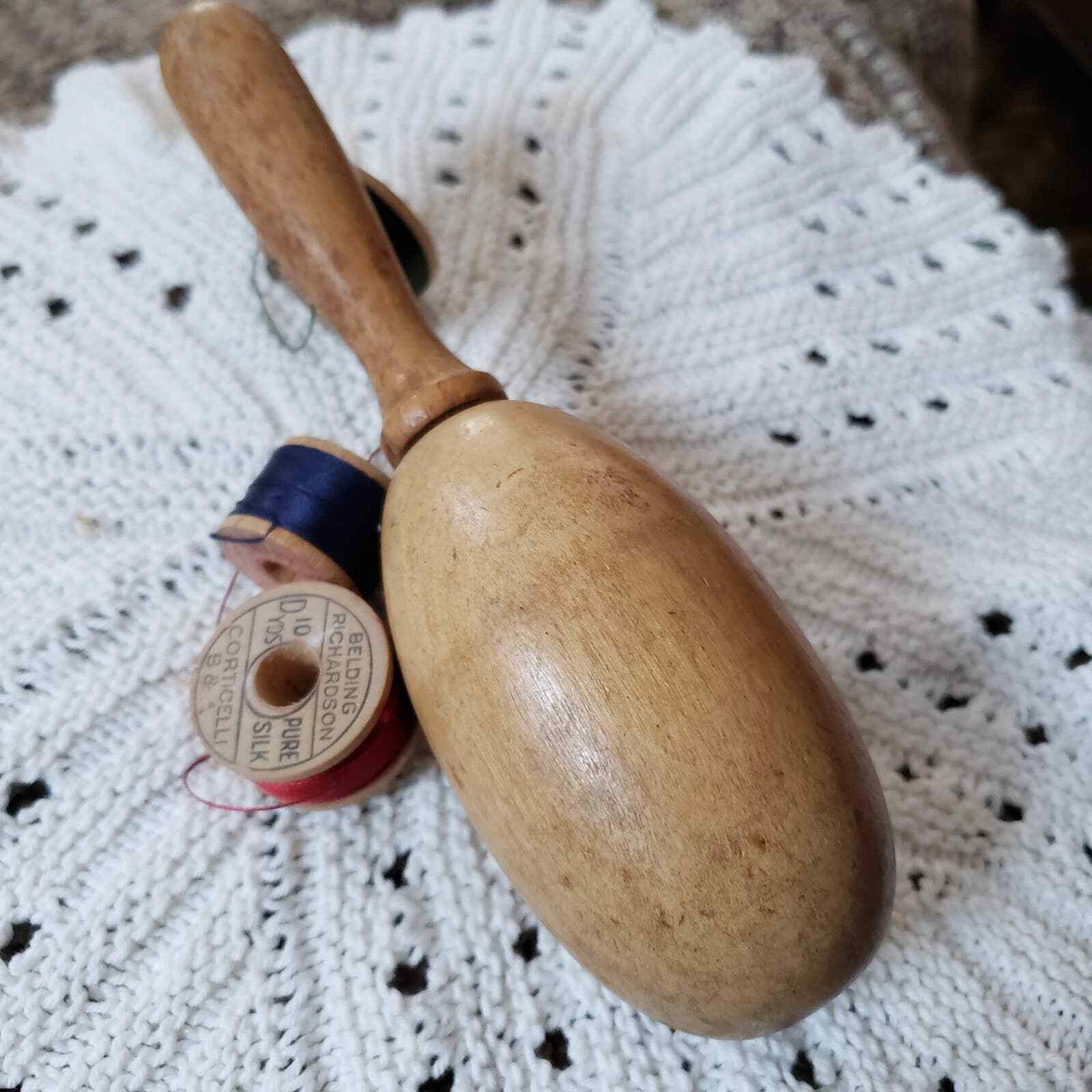 Antique Solid Hard Wood Sock or Glove Darning Egg, Vintage Sewing tools Antique Solid Hard Wood Sock or Glove Darning Egg, Vintage Sewing tools