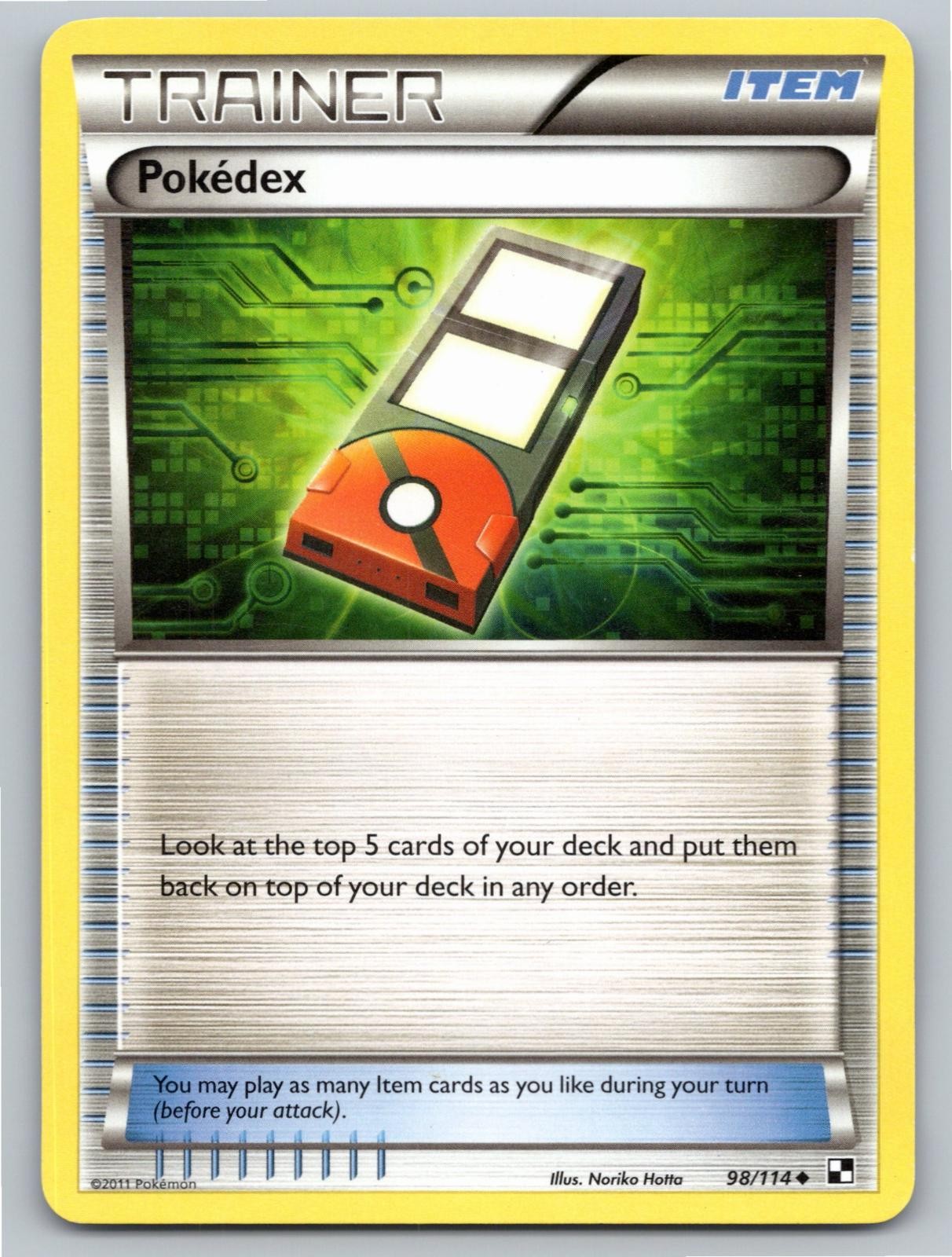 2011 POKEMON BLACK & WHITE POKEDEX 98/114 UC NM A103441 FREE S&H