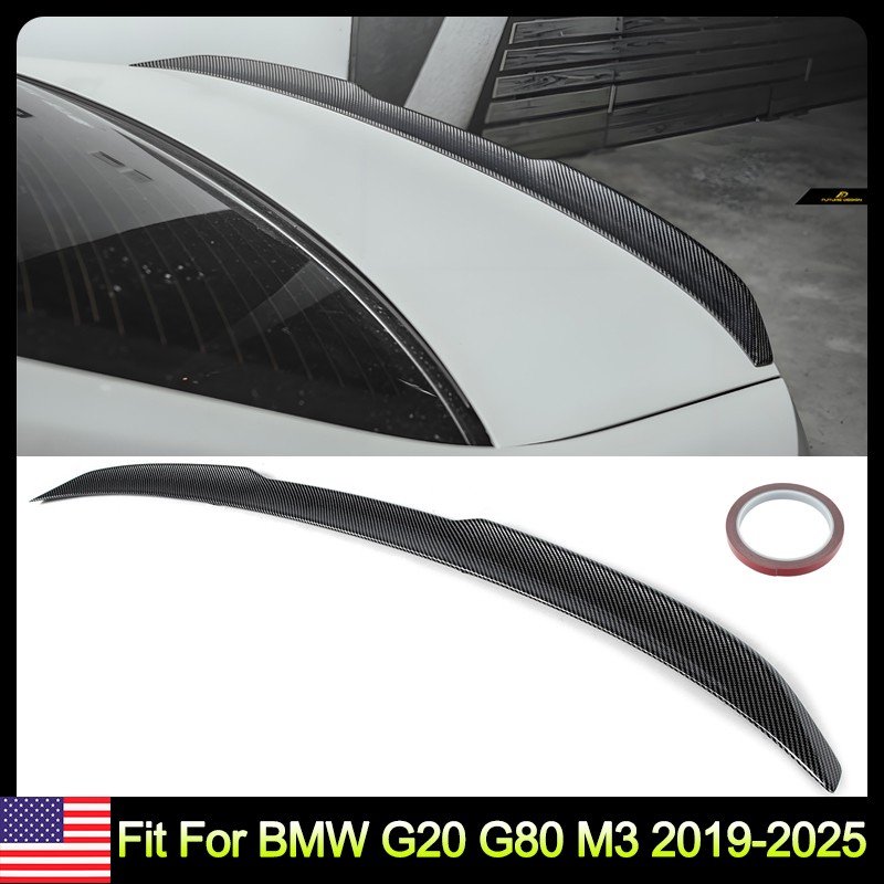 FOR 2019-2026 BMW G20 330i M340i M3 G80 CARBON LOOK TRUNK SPOILER WING M3 STYLE