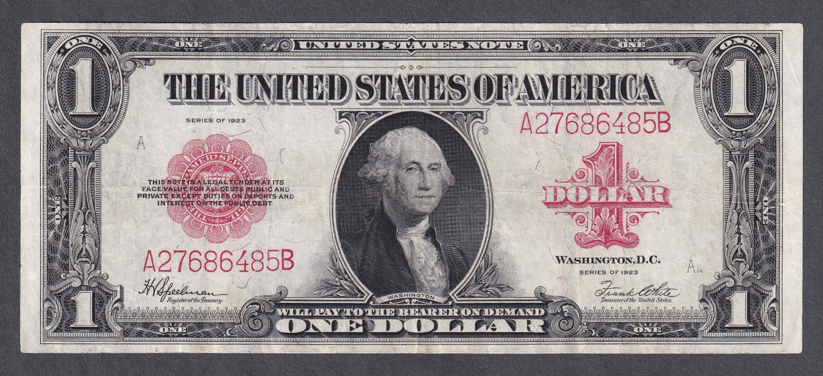 1923 $1 LARGE Size CRISP XF United States Note