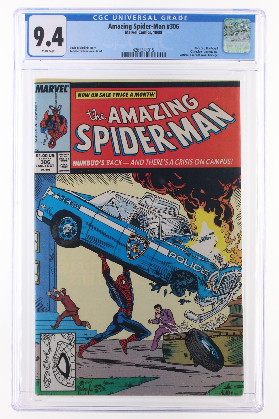 Amazing Spider-Man #306 - Marvel Comics 1988 CGC 9.4 Black Cat, Humbug + Chamele