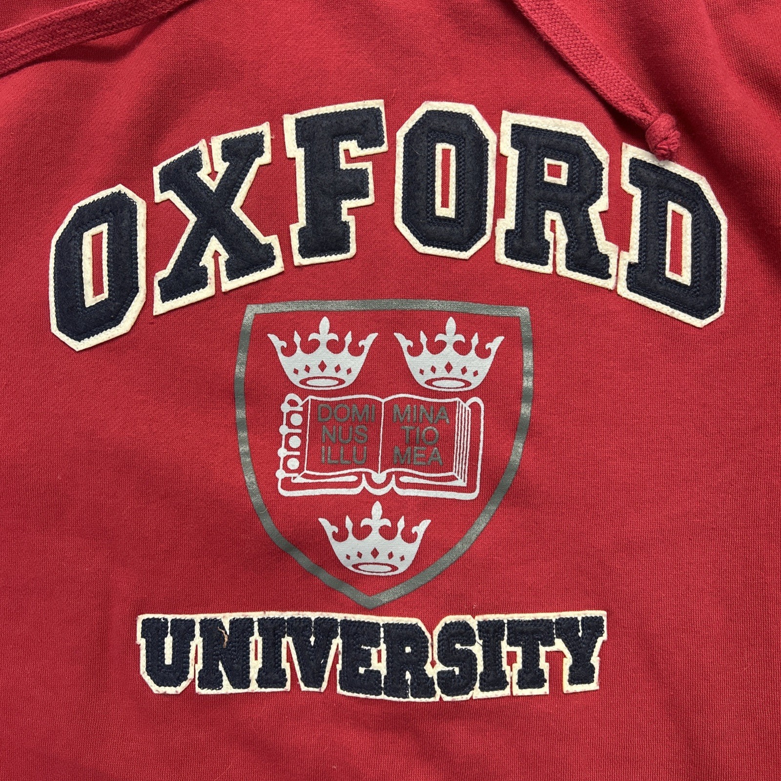 Oxford University Oakridge Hooded Sweatshirt Mens M Red Big Logo