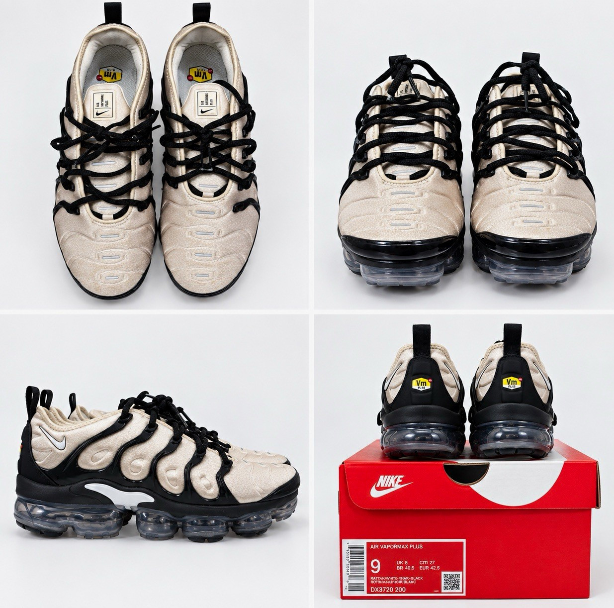 Nike Air VaporMax Plus Rattan/White/Khaki/Black Men’s Low Top Sneaker DX3720-200 Nike Air VaporMax Plus Rattan/White/Khaki/Black Men’s Low Top Sneaker DX3720-200