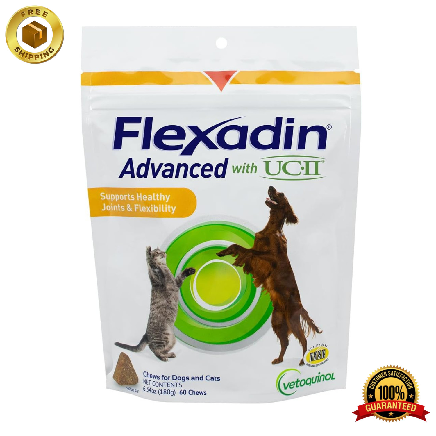Vetoquinol Flexadin Advanced Hip and Joint Supplement - 60 Chews