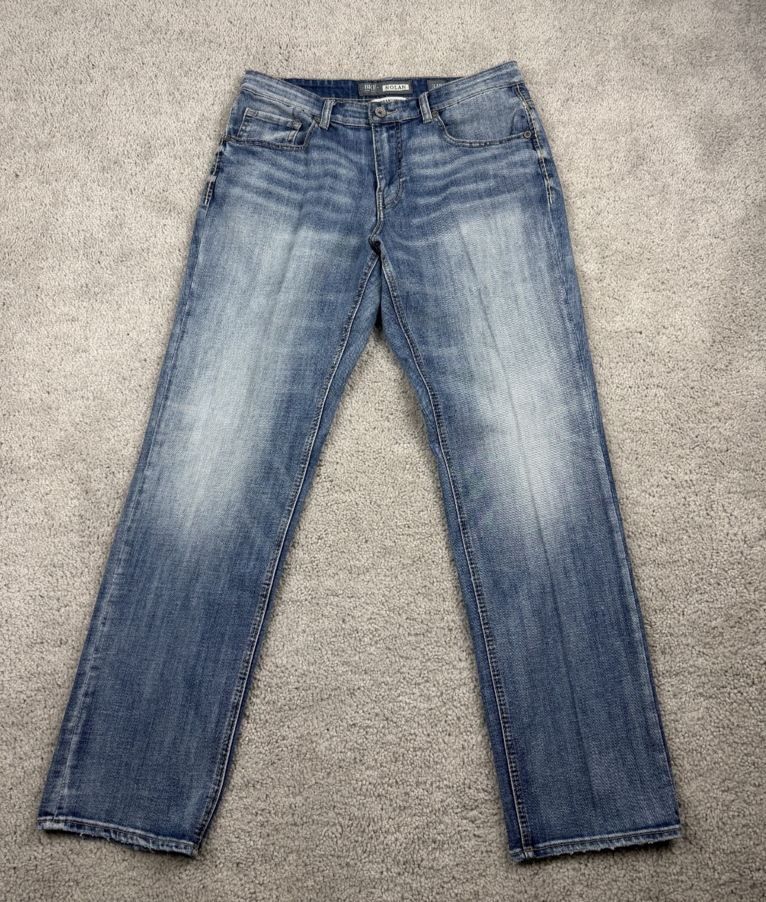 BKE Nolan Jeans Mens 34R Straight Leg Stretch Medium Wash Blue Denim BKE Nolan Jeans Mens 34R Straight Leg Stretch Medium Wash Blue Denim