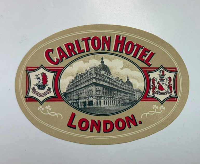 LONDON ENGLAND UK CARLTON HOTEL GREAT OLD BAGGAGE LUGGAGE LABEL LONDON ENGLAND UK CARLTON HOTEL GREAT OLD BAGGAGE LUGGAGE LABEL