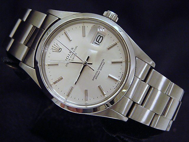 Mens Rolex Date 15000 Quickset Stainless Steel Watch Silver Dial Oyster Band