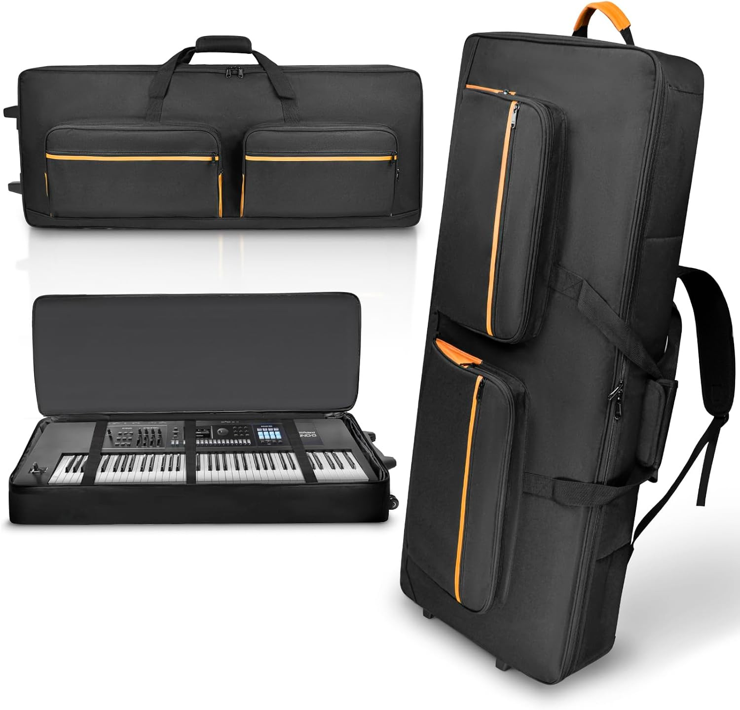 73/76 Key Keyboard Case with Wheels & Adjustable Shoulder Straps– Padded Rolling 73/76 Key Keyboard Case with Wheels & Adjustable Shoulder Straps– Padded Rolling