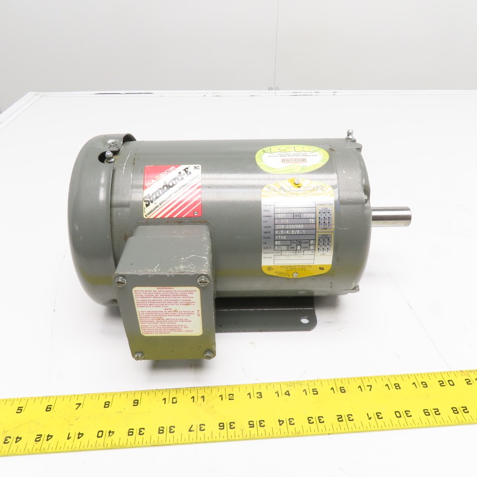 Baldor M3554T 1.5HP Electric Motor 208-230/460V 3Ph 1740RPM 145T Tested Baldor M3554T 1.5HP Electric Motor 208-230/460V 3Ph 1740RPM 145T Tested