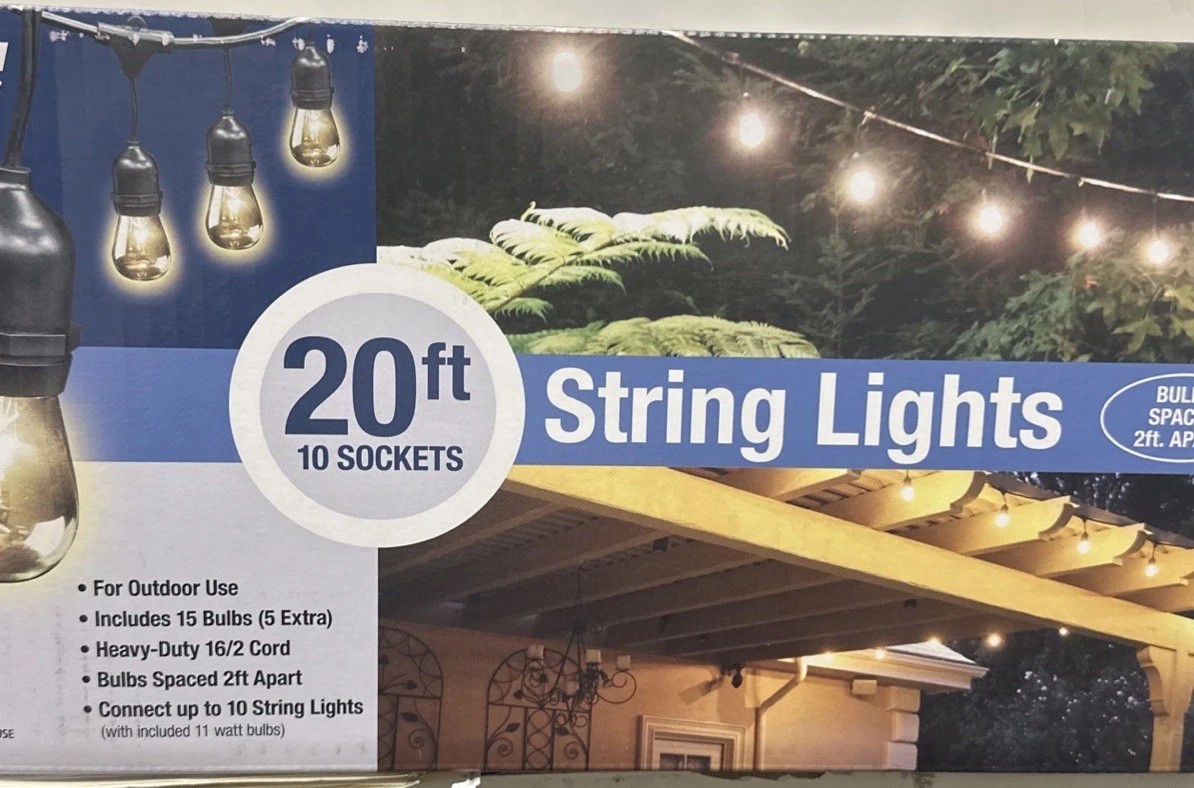 Feit Electric 130V 20' 10 Lights Incandescent String Light Set Feit Electric 130V 20' 10 Lights Incandescent String Light Set